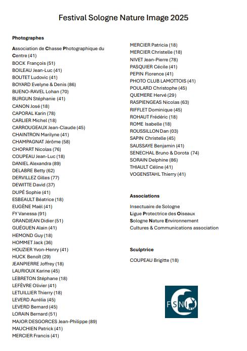 Liste participants FSNI2025